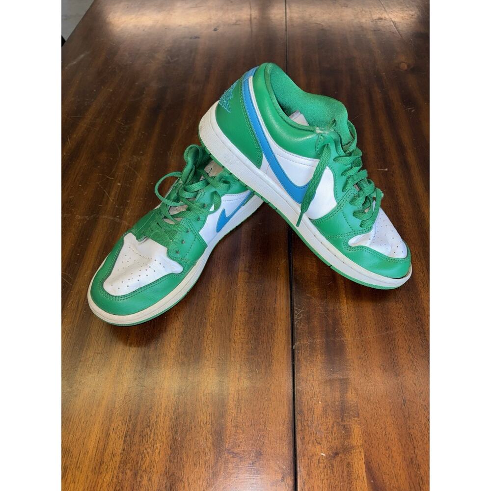 Nike Air Jordan 1 Low Women’s Size 9 Green Blue White Sneakers DC0774-304 - Picture 2 of 7